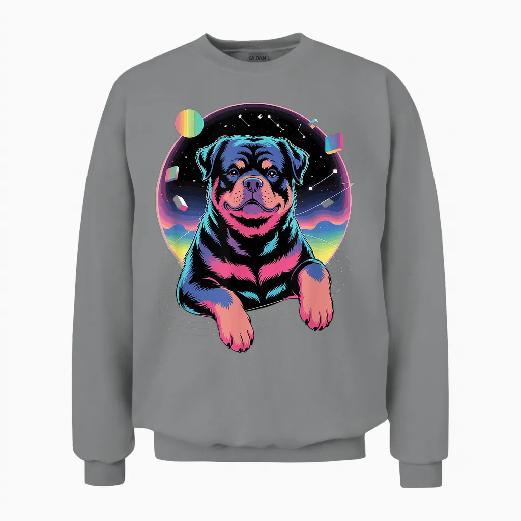 Galaxy Rottweiler Rottweilers Rot Dog Rottie Unisex Sweatshirt in Sport Grey