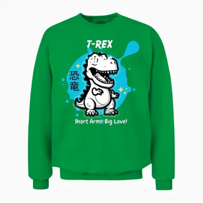 T Rex Hugs Short Arms Unisex Sweatshirt - Irish Green