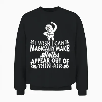 Sloth Funny Unisex Sweatshirt - Black