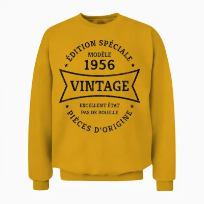 70th Birthday Born in 1956 Design Vintage 70 Years Unisex Sweatshirt - Gold