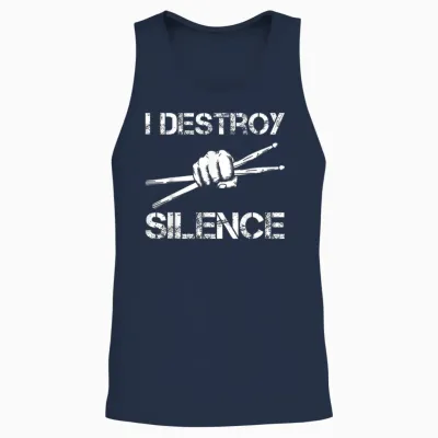 Drummer Art Drumsticks Men Women Drum Set Drumming Lovers Unisex Tank Top - Navy