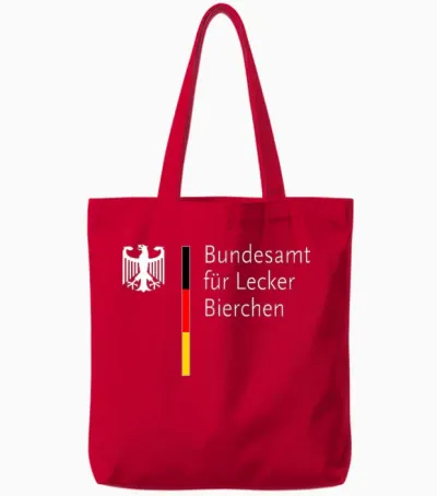 Bundesamt Für Leckerbierchen Beer Bier Tote Bags - Red