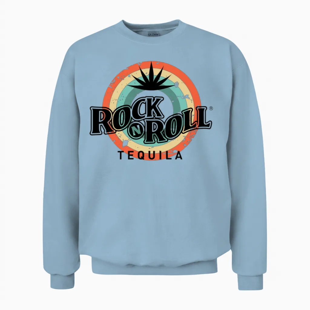 Rock N Roll Tequila Fifth Collection Unisex Sweatshirt in Light Blue