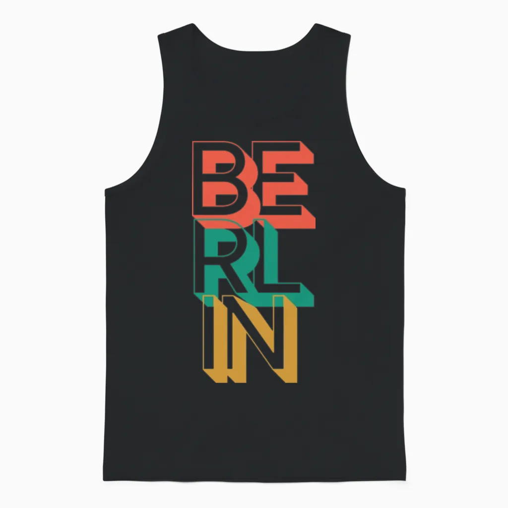 Retro Berlin Unisex Tank Top in Black
