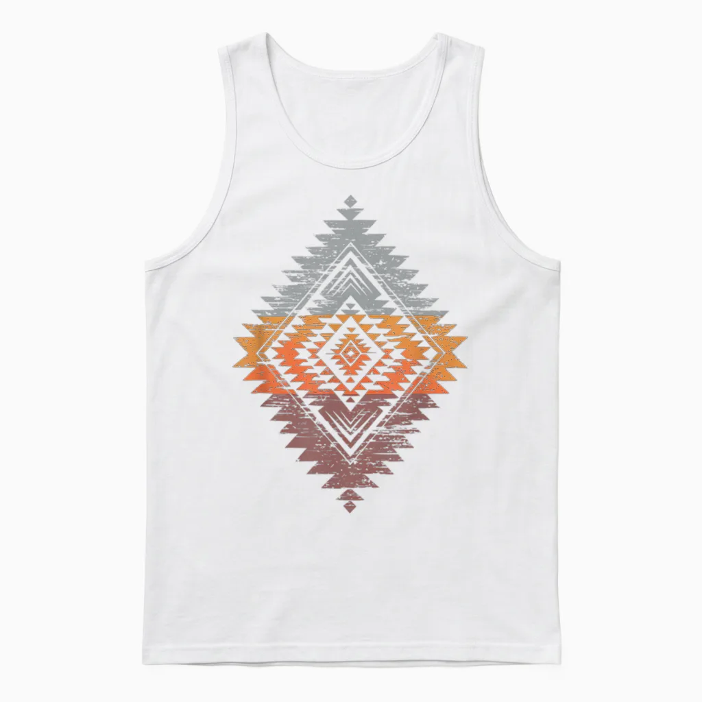 Südamerika Muster Indianer Azteken Unisex Tank Top in White