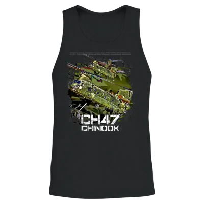 Ch-47 Chinook Helicopter Unisex Tank Top - Black
