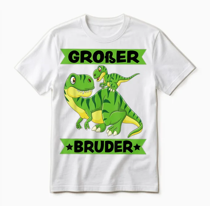 Dinosaur Big Brother 2025 Cute T-Rex Dino Unisex T-Shirt in White