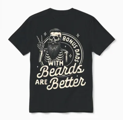 Beau-Père Barbu Les Papas Bonus Avec Des Barbes Sont Meilleurs Unisex T-Shirt - Black