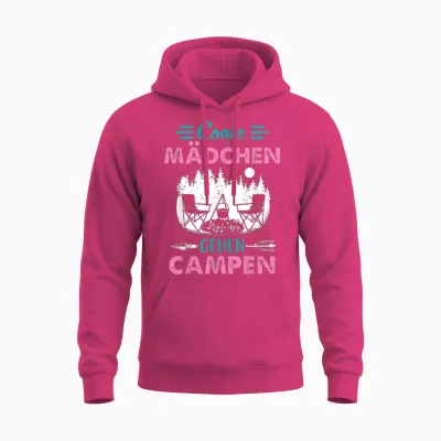 Coole Mädchen Gehen Campen Camper Zelten Camping Unisex Hoodie - Heliconia