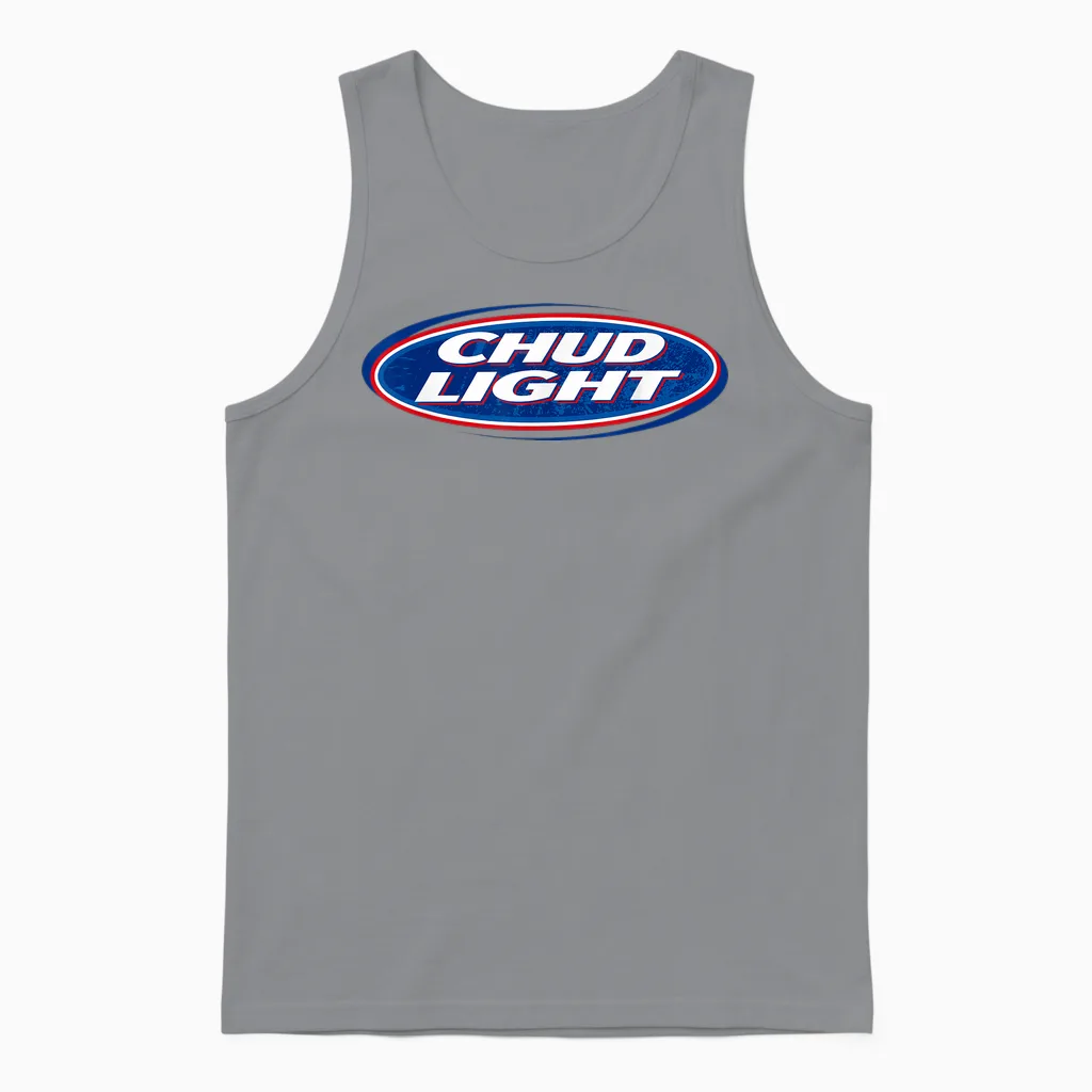 Chud Light Funny Parody Beer Style Humor Design Unisex Tank Top in Sport Grey