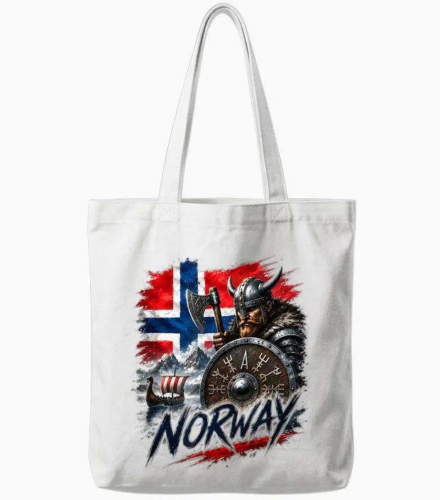 T-Shirt Drapeau De La Norvège, T-Shirt De La Norvège Pour Homme Et Enfant Tote Bags in White