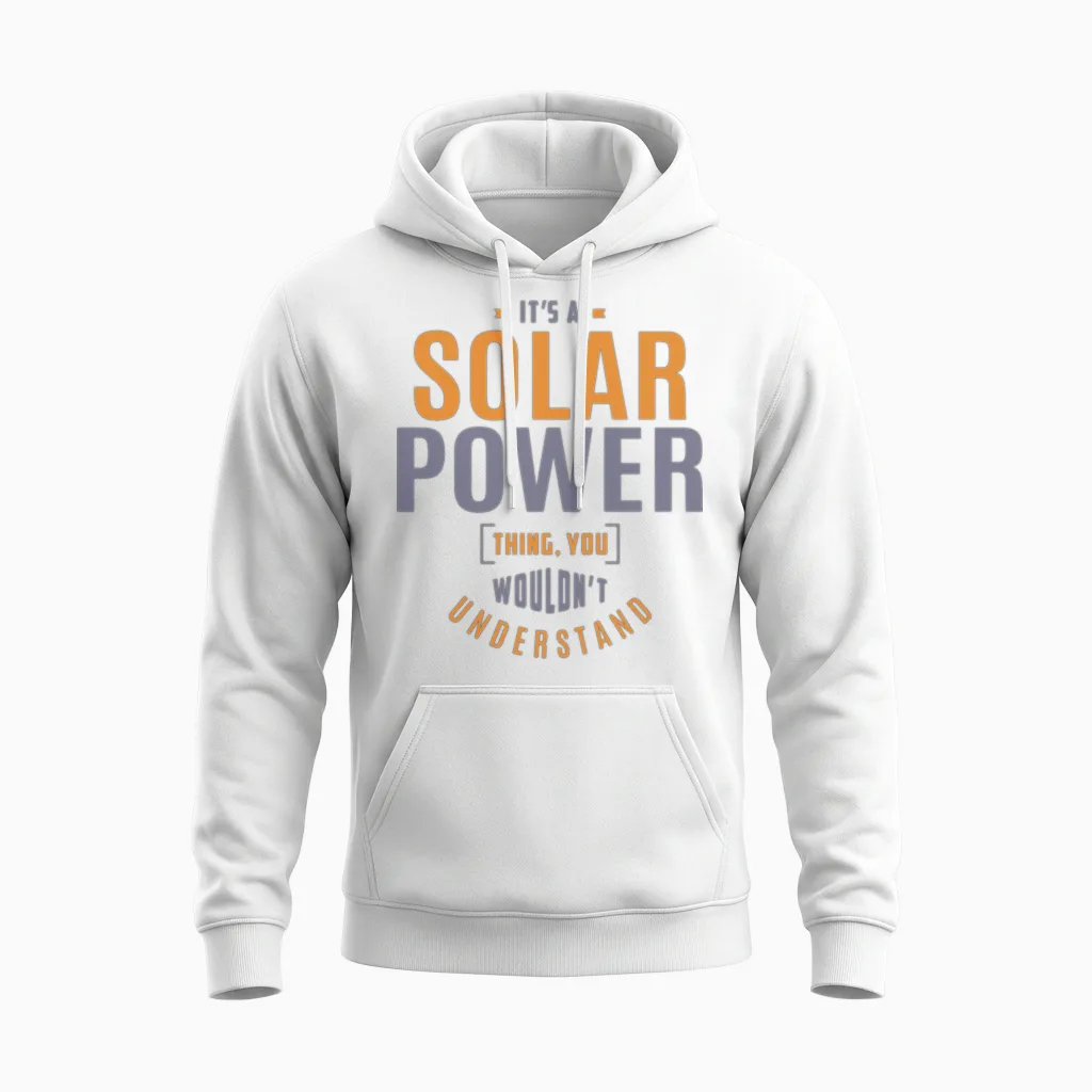 Solar Power Unisex Hoodie - White