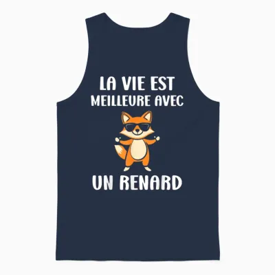 Little Cute Foxes Life Is Better with a Fox Unisex Tank Top - Navy