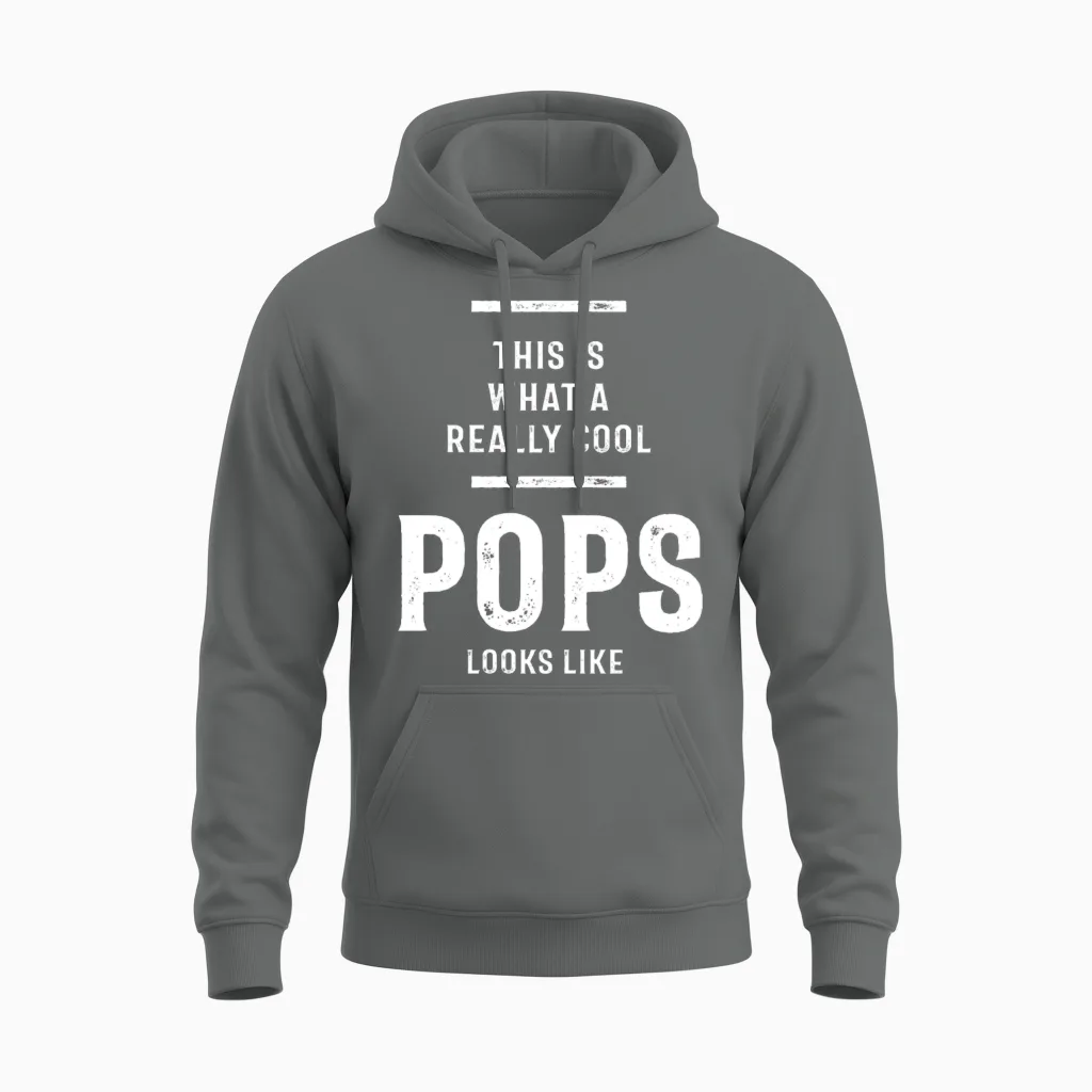 Gift for Pops | Really Cool Pops | Pops Gift Unisex Hoodie in Graphite Heather