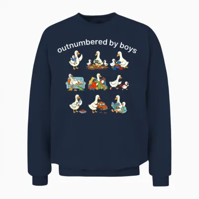 Outnumbered by Boys Unisex Sweatshirt - Navy