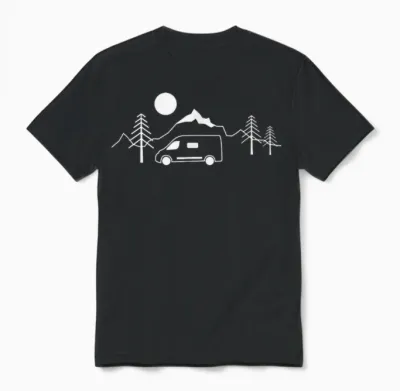 Travel with a Van in the Mountains Unisex T-Shirt - Black
