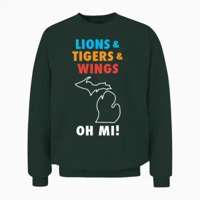Lions & Tigers & Wings Oh Mi! Unisex Sweatshirt - Forest