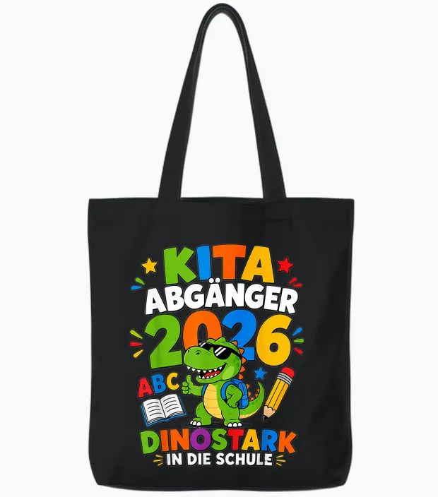Kita Abgänger 2026 Dinostark Jungen Tote Bags in Black