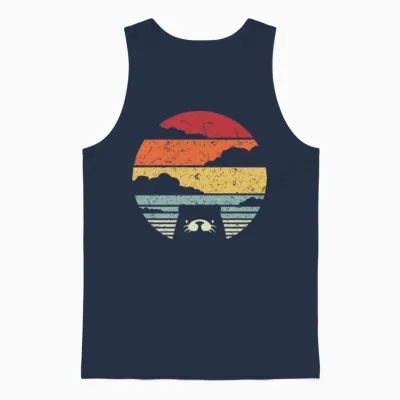 Otter Retro Vintage Unisex Tank Top - Navy