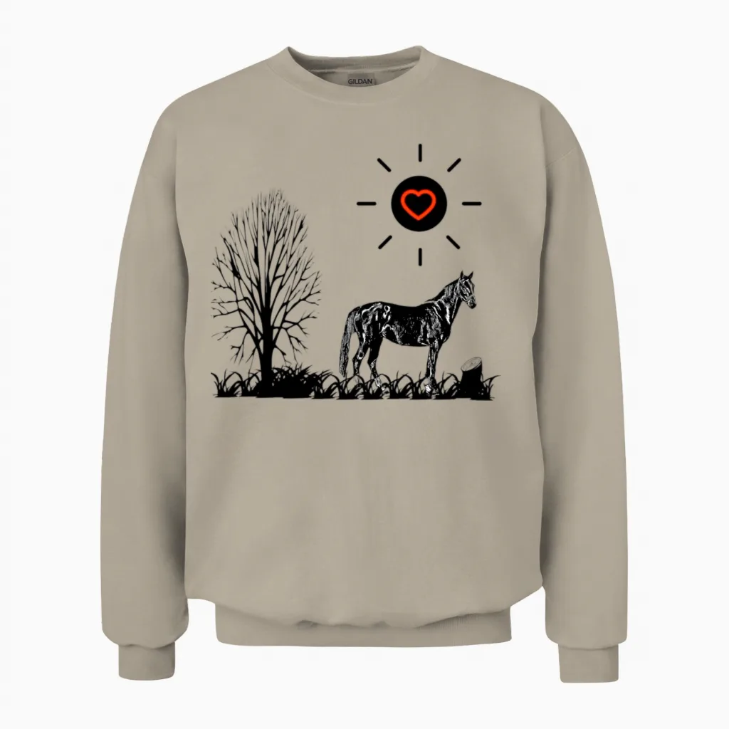 Horse Lovers Gift Unisex Sweatshirt in Sand