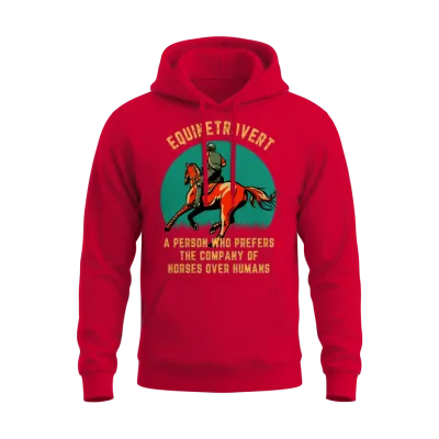 Riding Horse Rider Horse Racing Horses Unisex Hoodie - Red
