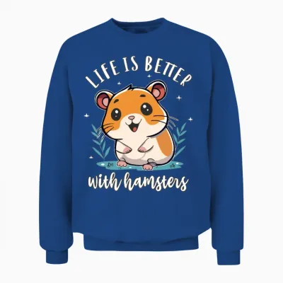 Hamsters Cute and Funny Unisex Sweatshirt - Royal