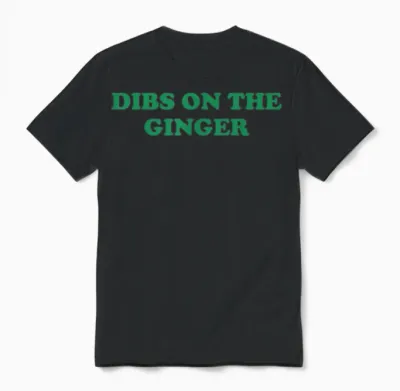 Groovy Dibs on the Ginger Shamrock Dark Humor St Patricks Unisex T-Shirt - Black