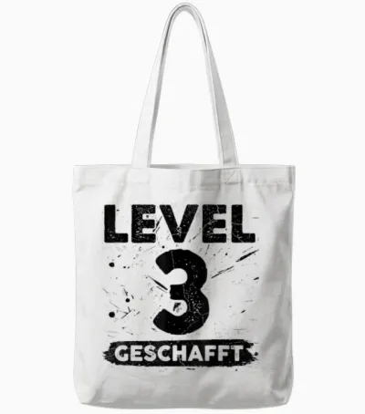 Level 3 Geschafft 3 Hochzeitstag 3 Jahre Tote Bags - White
