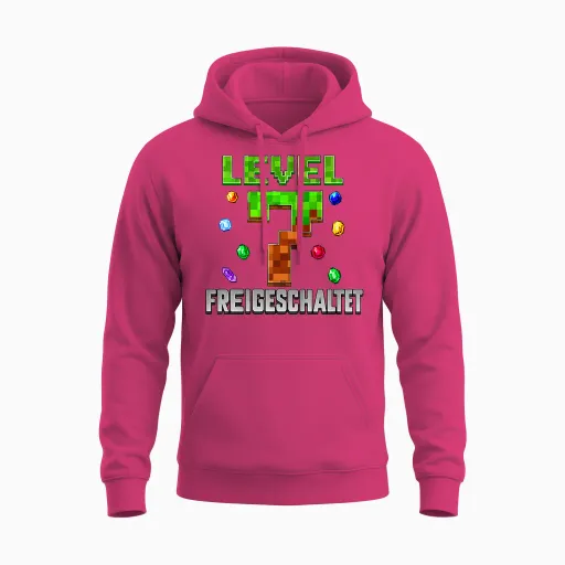 Level 7 Unlocked Gamer Birthday Unisex Hoodie - Heliconia