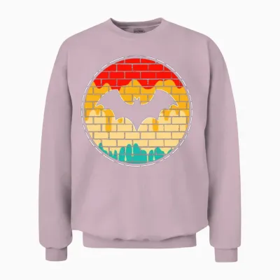 Bat Retro Unisex Sweatshirt - Light Pink