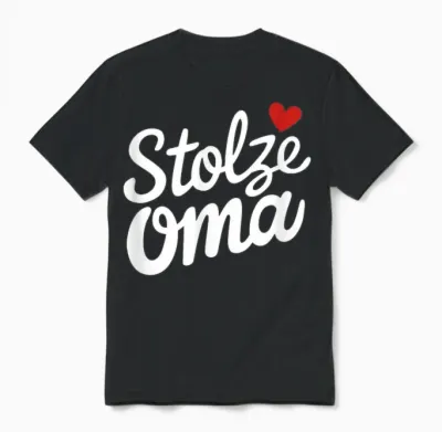 Stolze Oma Spruch Herz Stolzen Omas Omis Unisex T-Shirt - Black
