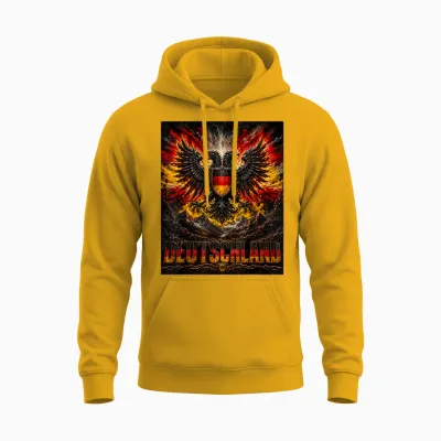 Deutschland T-Shirt Trikot Deutsche Flagge Germany Unisex Hoodie - Gold
