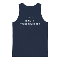 2 Plus 2 Is Not 5 | Never Unisex Tank Top - Navy – 1