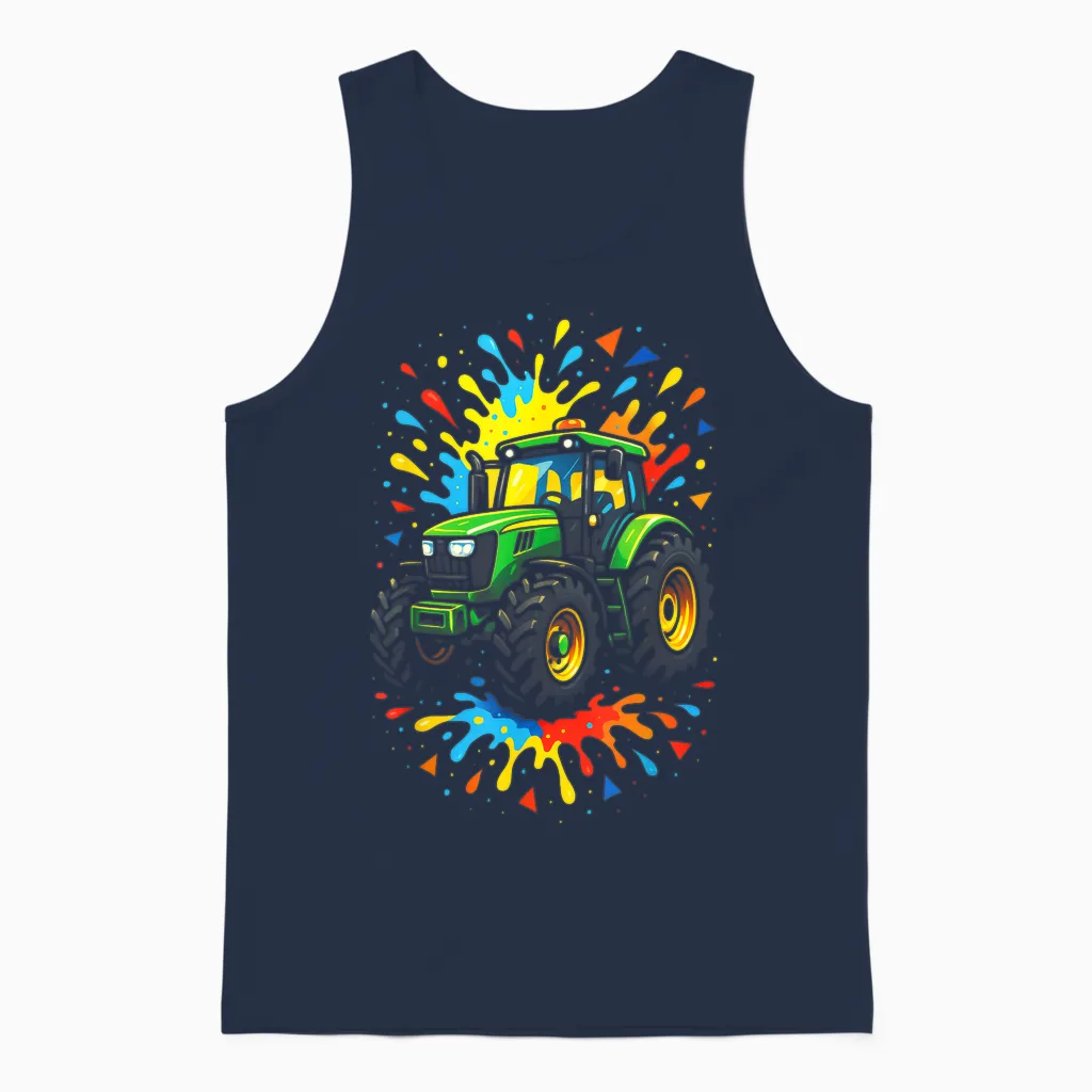 Dorfkind Dorfkinder Traktor Traktoren Trecker Unisex Tank Top in Navy