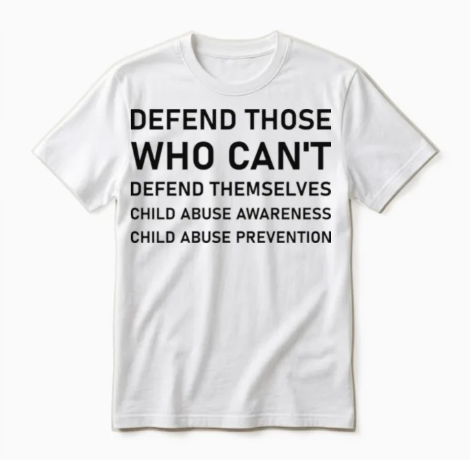Child Abuse Survivor Child Abuse Prevention Unisex T-Shirt in White