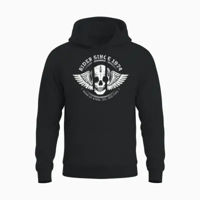 Rider Since 1974 - 51 Years, Fueled by Freedom Unisex Hoodie - Black