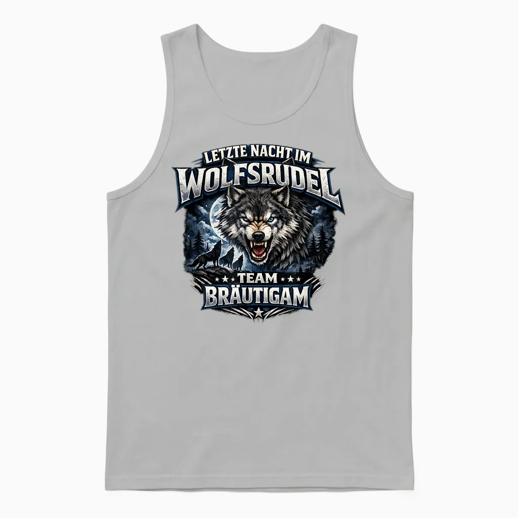 Jga Männer Team Bräutigam Kostüm Wolfsrudel Polterabend Unisex Tank Top in Ash