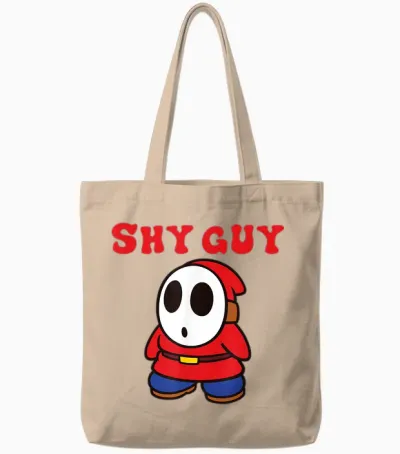 Super Mario Bros Shy Guy Simple Retro Nintendo Icon Tote Bags - Natural