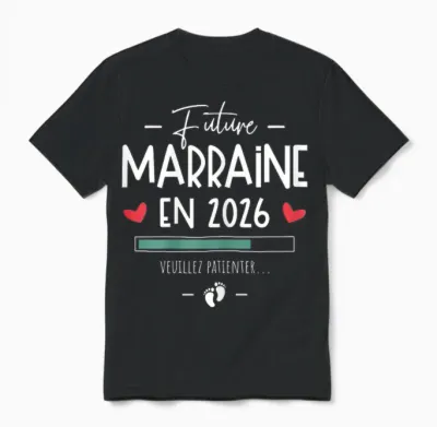 Future Godmother in 2026 - Announcement Pregnancy First Unisex T-Shirt - Black