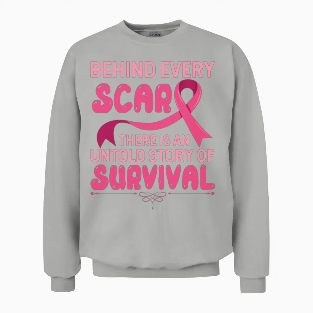 Cancer Awareness Survivor Unisex Sweatshirt in Ash