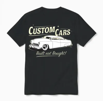 Custom Cars - Built Not Bought - Mercury Unisex T-Shirt - Black