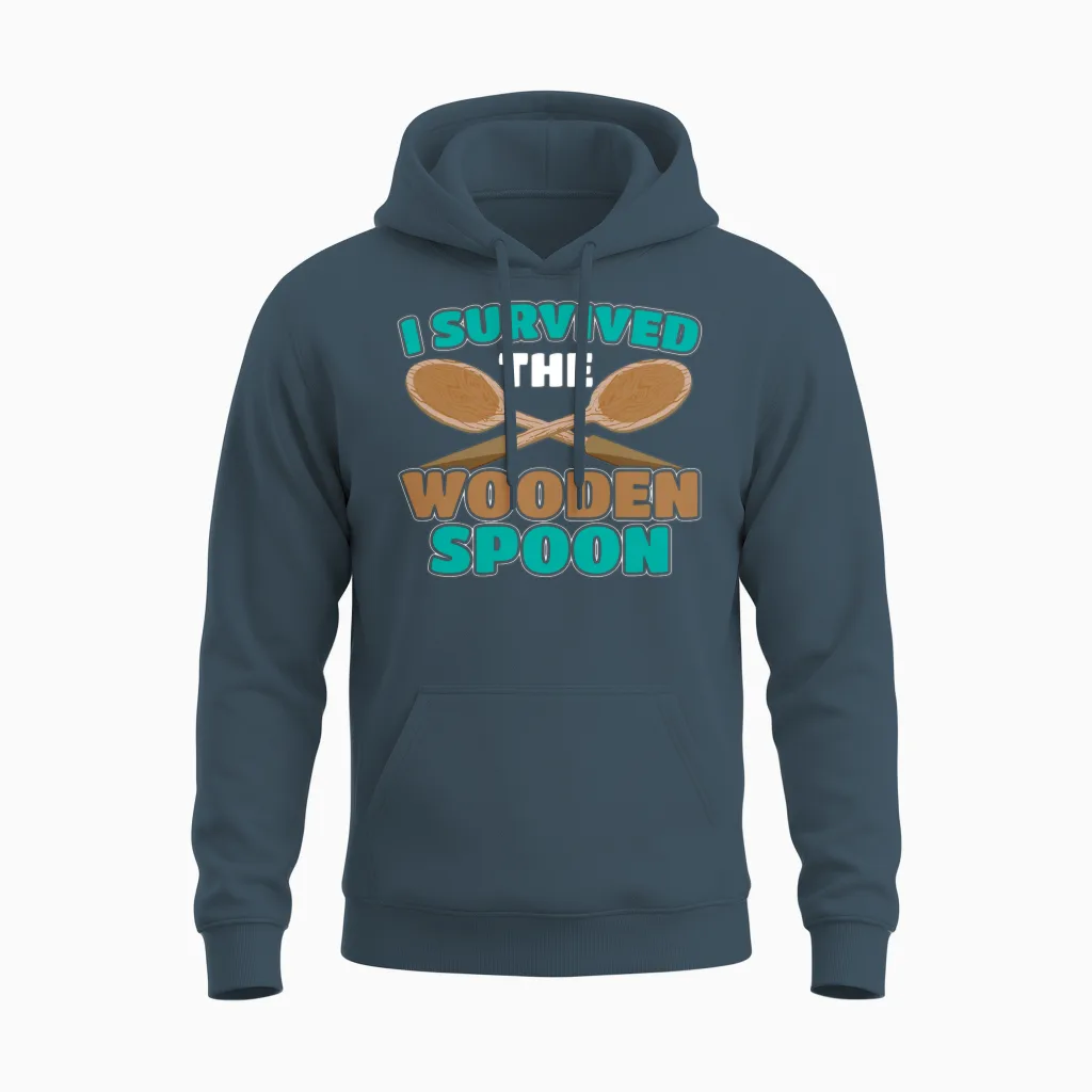 Wooden Spoon Survivor I Survived the Wooden Spoon Unisex Hoodie in Dark Heather