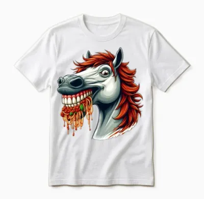 Pasta Lover Horse Unisex T-Shirt - White