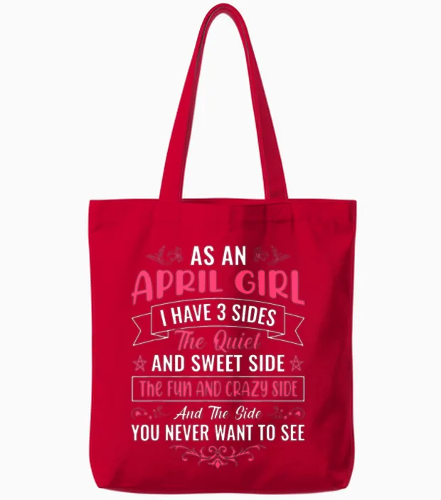 As an April Girl - Girl Tote Bags in Red