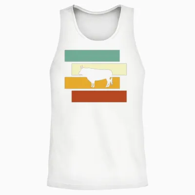 Bull Retro Unisex Tank Top - White
