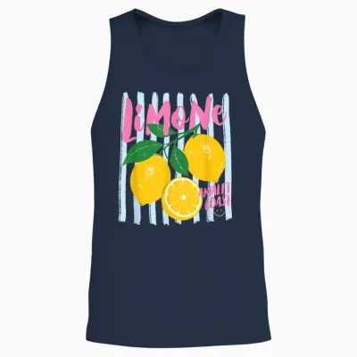 Limone Amalfi Coast Zitrone Süße Sommer Obst Markt Kunst Unisex Tank Top - Navy