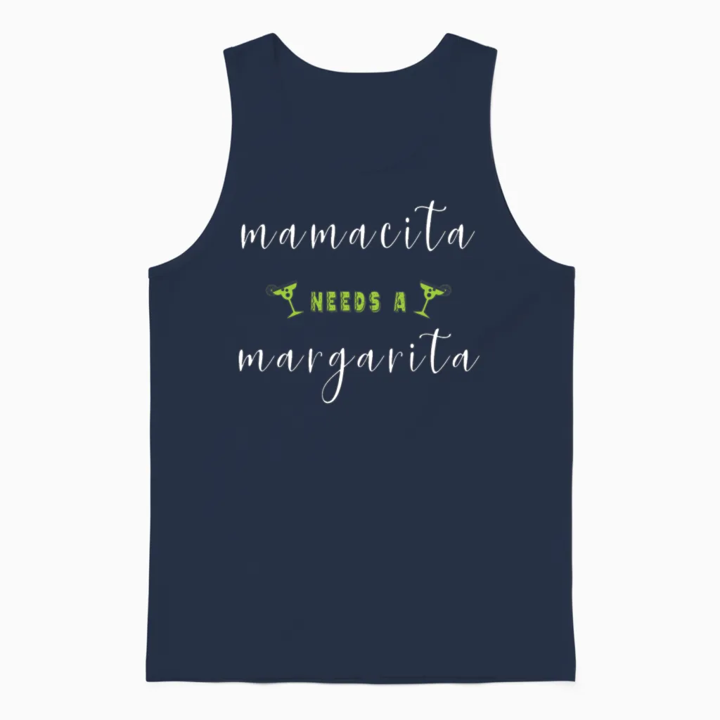 Mamacita Needs a Margarita Cute Fun Cinco De Mayo Unisex Tank Top in Navy