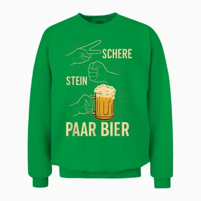 Pair of Beer Scissors Funny Beer Drinker Motif T-Shirt, Black, S Unisex Sweatshirt - Irish Green