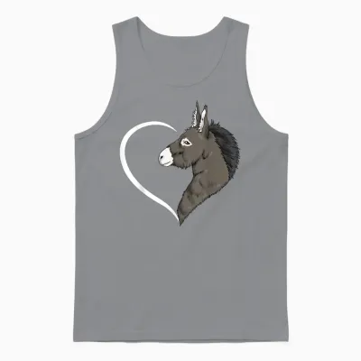 Esel-T-Shirts Für Damen, Mädchen, Kinder, Esel-T-Shirt, Herz Unisex Tank Top - Sport Grey