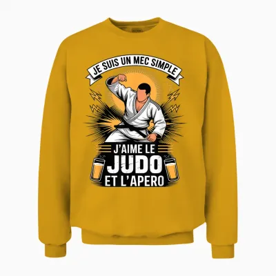 Je Suis Un Mec Simple Jaime Le Judo Et Lapero Unisex Sweatshirt - Gold